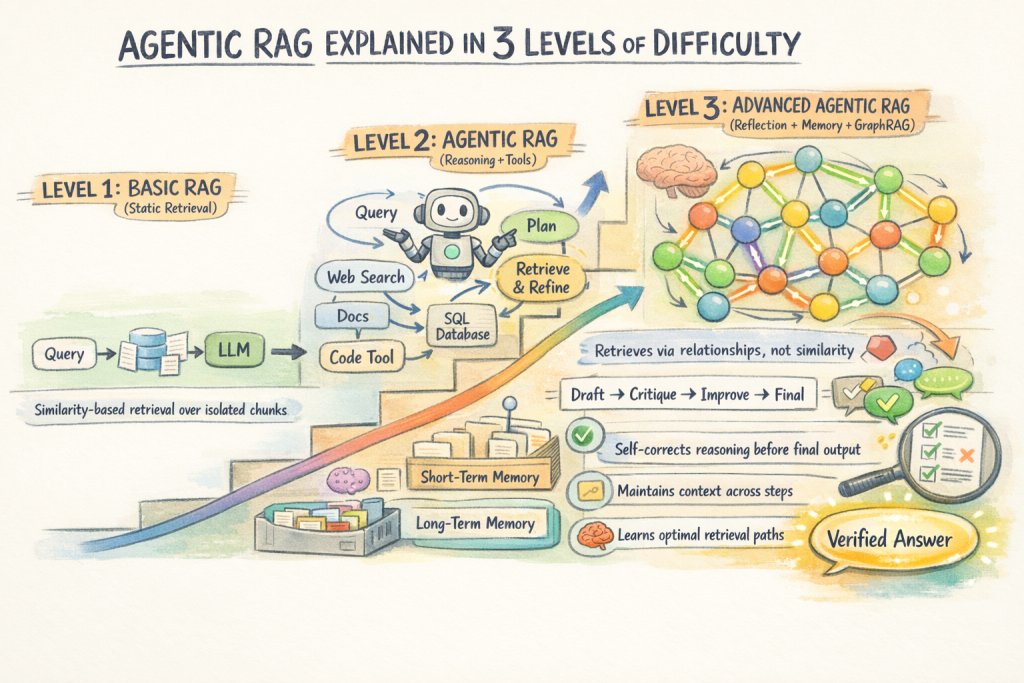 Agentic RAG Explained in 3 Levels of Difficulty