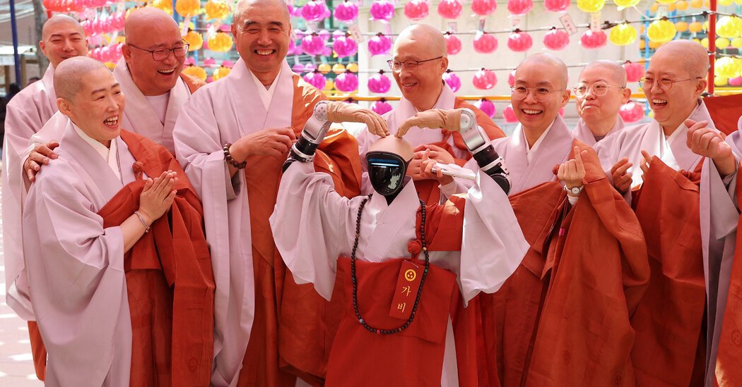 Meditating or Rebooting? A Robot Buddhist Monk Comes to South Korea. Meditating or Rebooting? A Robot Buddhist Monk Comes to South Korea.