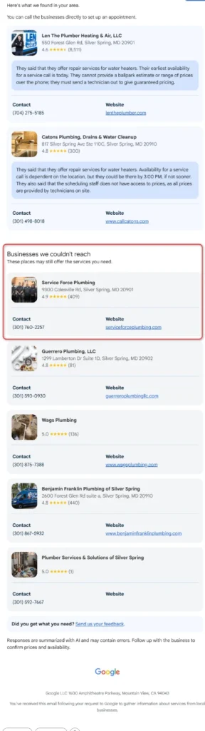 Struggling with “Have AI Check Prices”. No calls despite high map pack rank. | Google Business Profile (GBP) & Google Maps Struggling with “Have AI Check Prices”. No calls despite high map pack rank. | Google Business Profile (GBP) & Google Maps