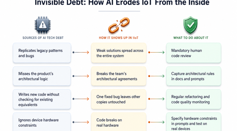 How AI Tools Generate Technical Debt in IoT Systems — and What to Do About It