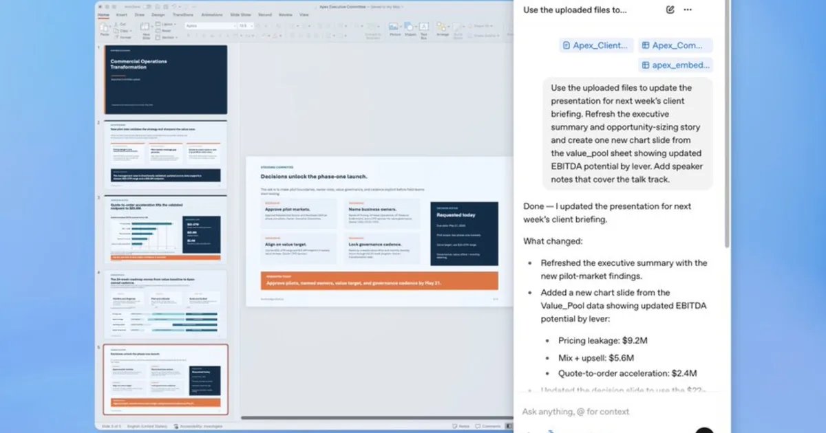 ChatGPT comes to PowerPOint and its wants you to talk your way through slides