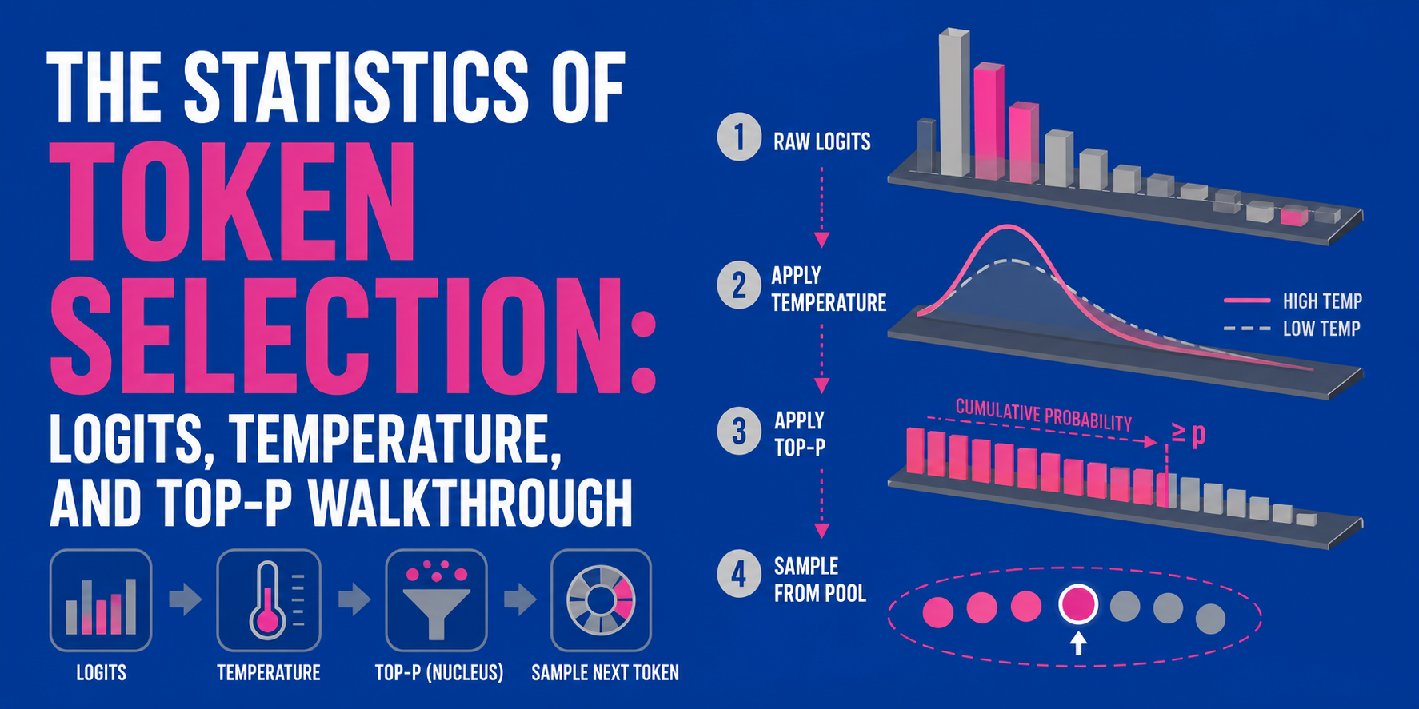 The Statistics of Token Selection: Logits, Temperature, and Top-P Walkthrough The Statistics of Token Selection: Logits, Temperature, and Top-P Walkthrough