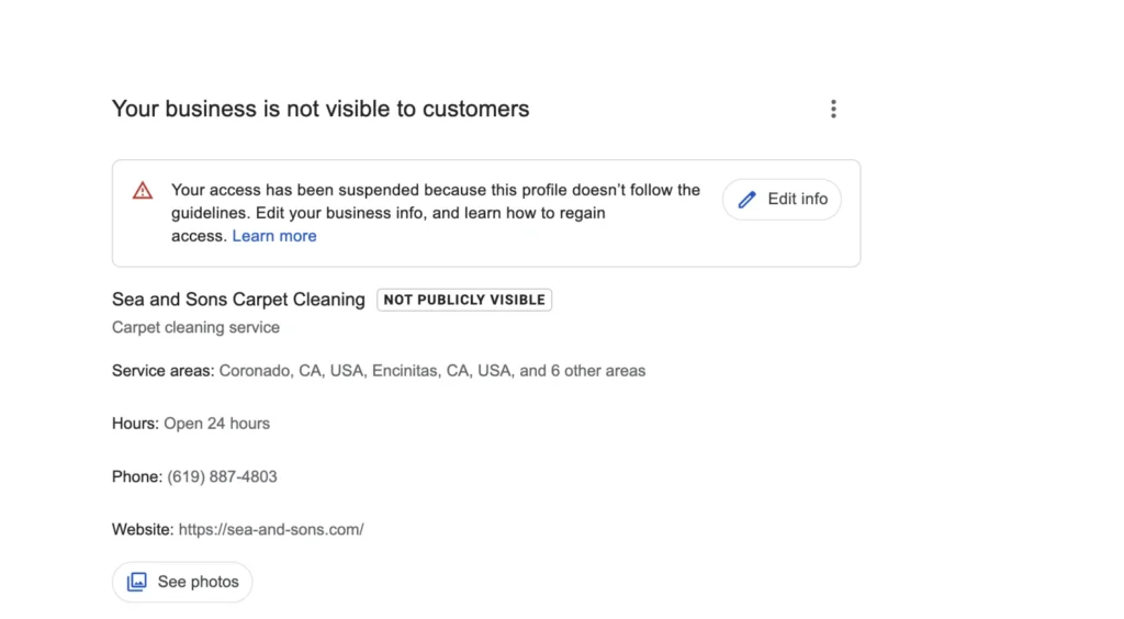 Google Business Profile Page Suspended for Google Voice? | Help & Support for Google Local Google Business Profile Page Suspended for Google Voice? | Help & Support for Google Local