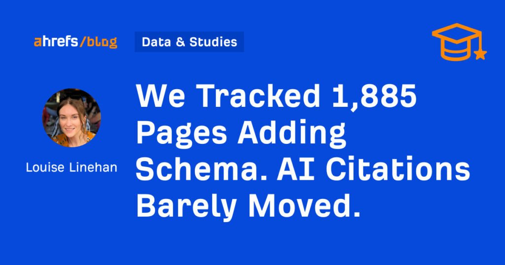 We Tracked 1,885 Pages Adding Schema. AI Citations Barely Moved. We Tracked 1,885 Pages Adding Schema. AI Citations Barely Moved.