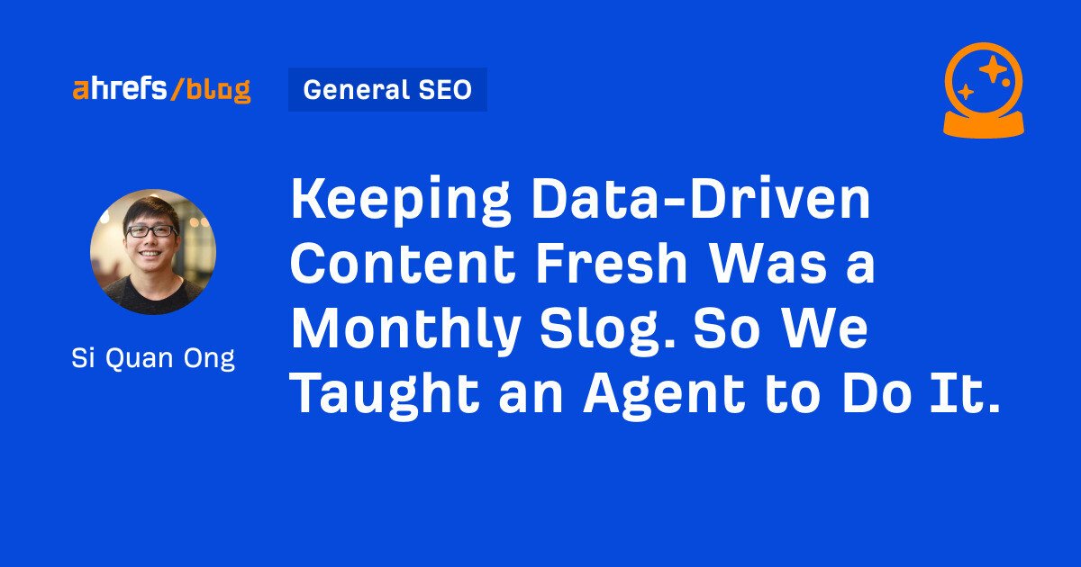 Keeping Data-Driven Content Fresh Was a Monthly Slog. So We Taught an Agent to Do It.