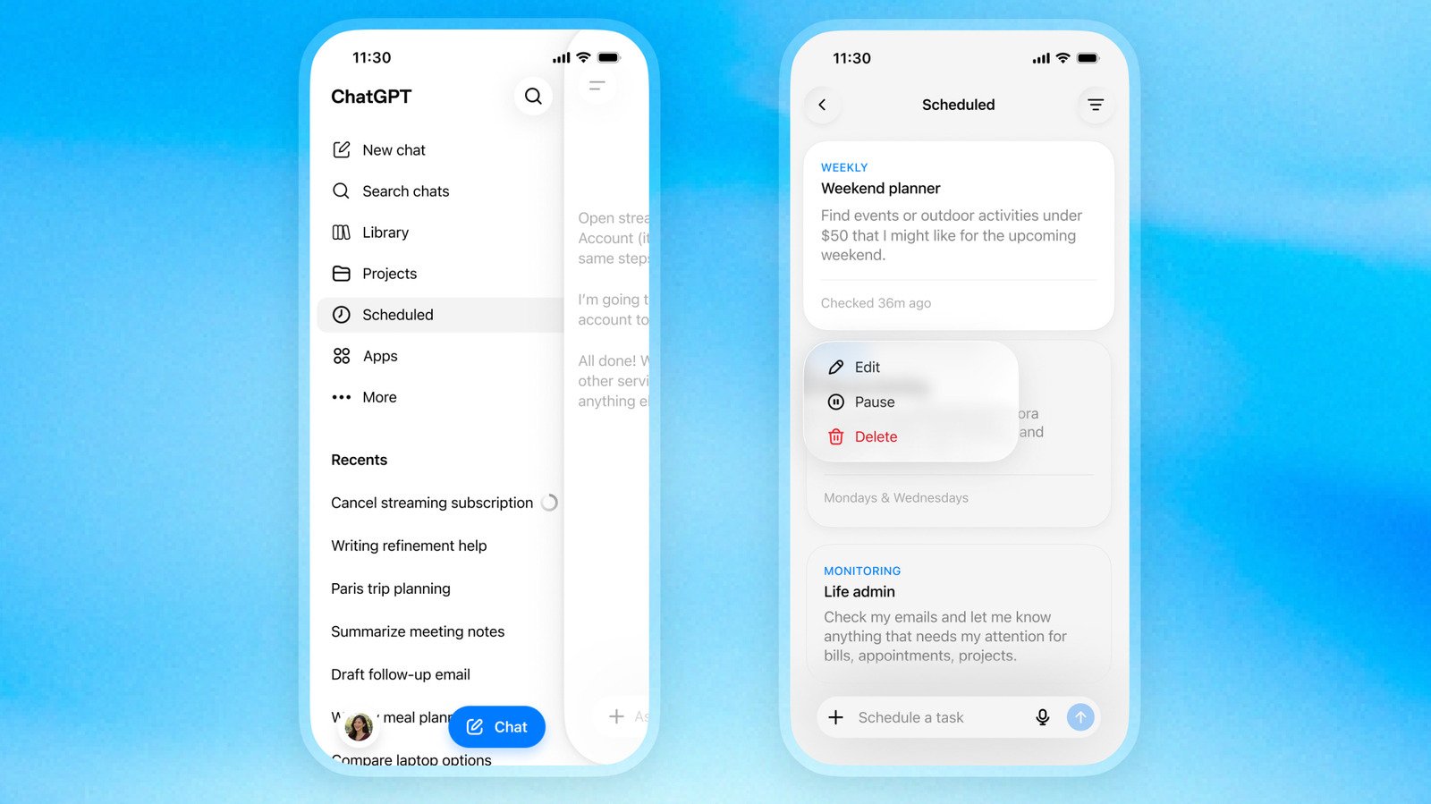 ChatGPT Now Has A Hub For Scheduled Tasks ChatGPT Now Has A Hub For Scheduled Tasks